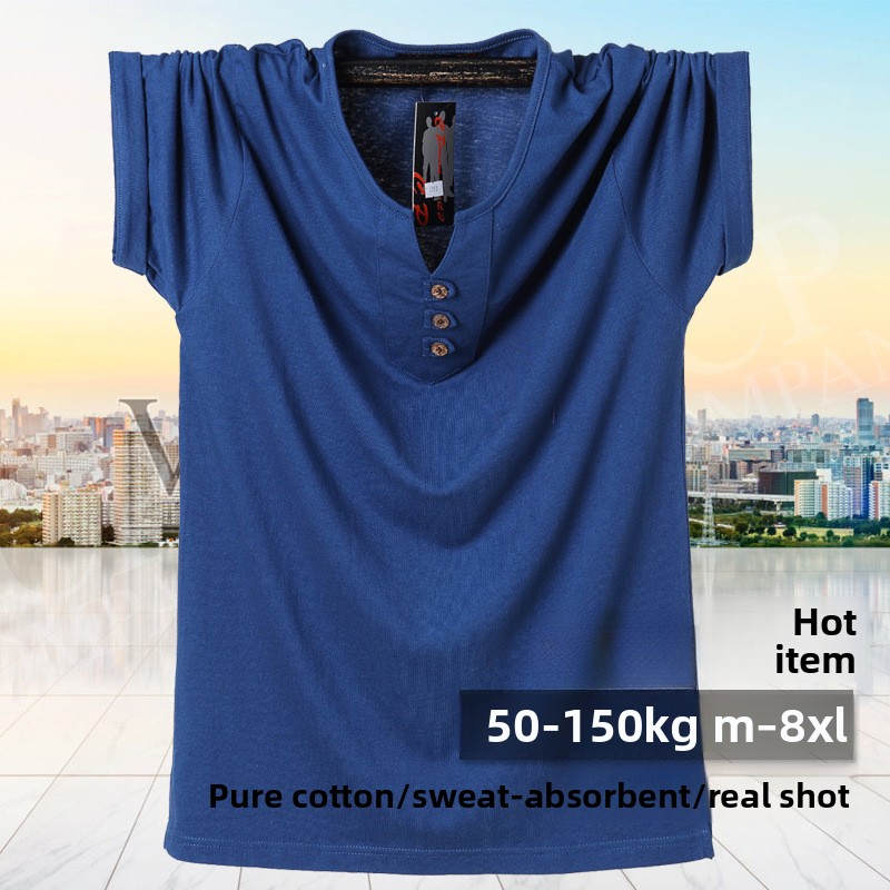 Camiseta QICHE de Algodão Pesa - Men'S Fashion For Big Guys avaliação e preço