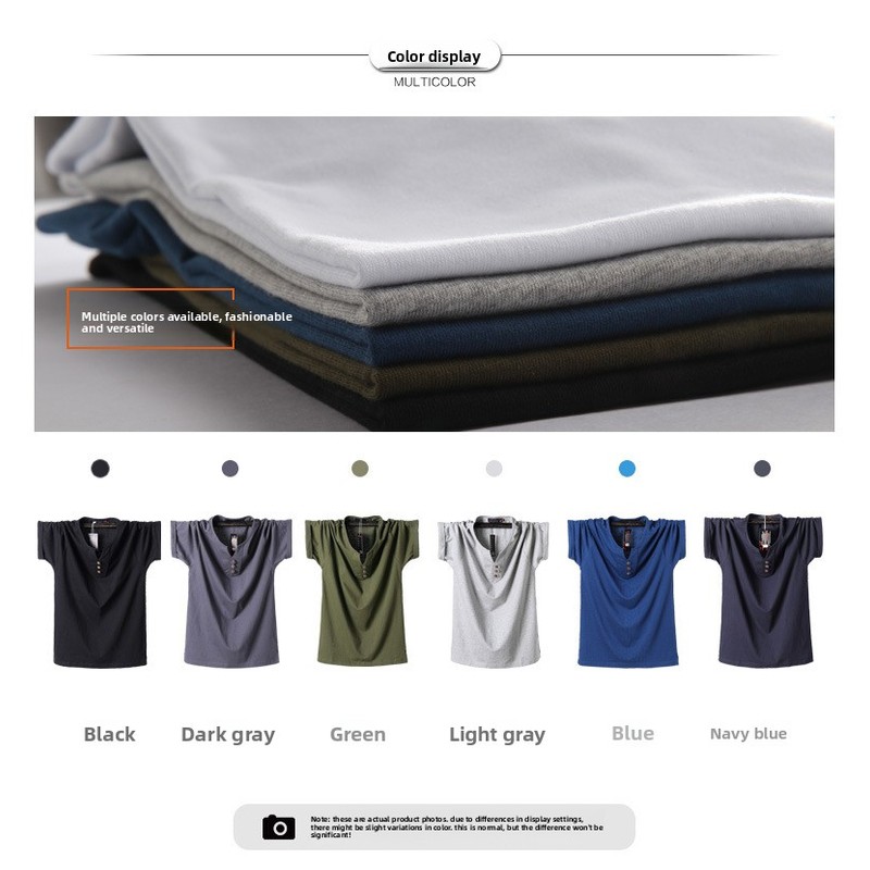 Camiseta QICHE de Algodão Pesa - Men'S Fashion For Big Guys avaliação e preço