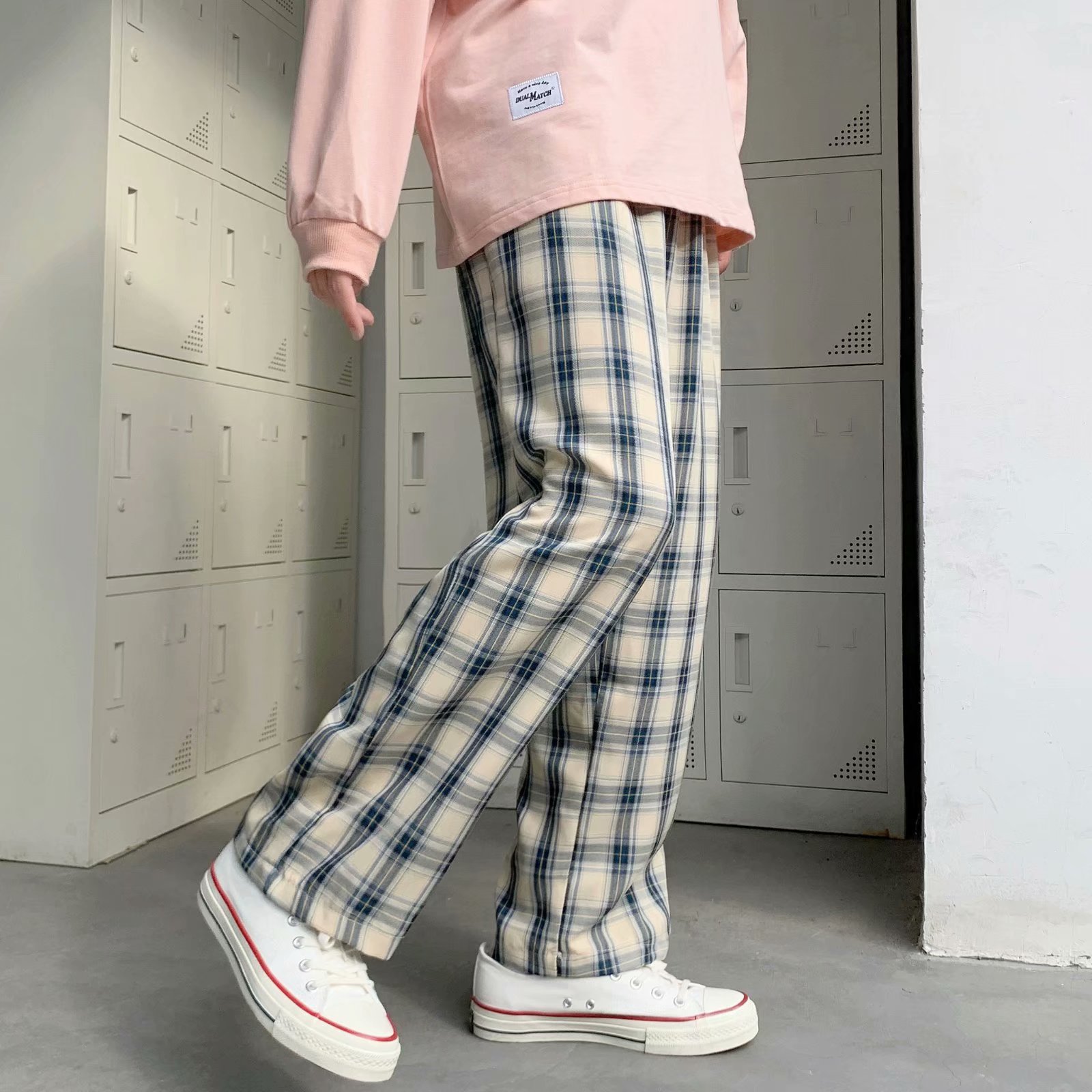 Calças xadrez masculinas estil - Men Fashion Korean Style avaliação e preço