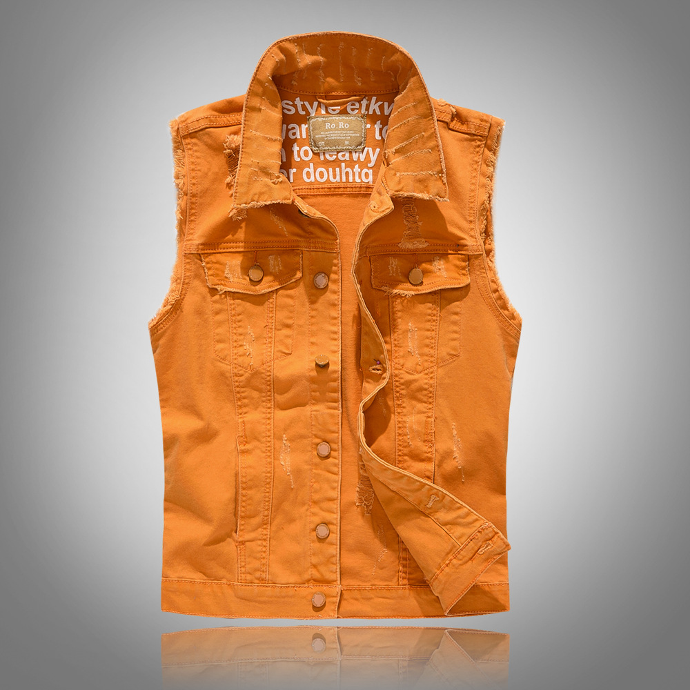 Novos Coletes de Jeans Verdes  - Men'S Fashion Vest With Jeans avaliação e preço