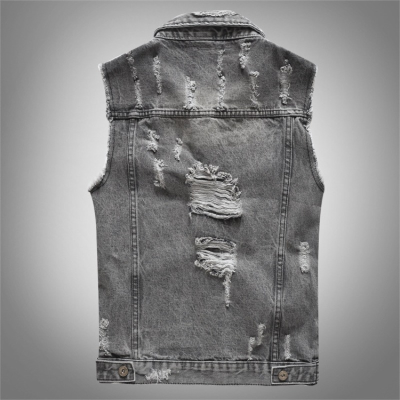 Novas Coletes de Jeans Retro C - Men'S Fashion Vest With Jeans avaliação e preço