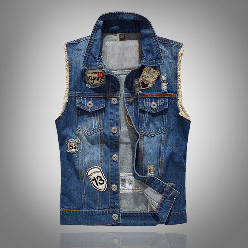 Novos Coletes Jeans Masculinos - Men'S Fashion Vest With Jeans avaliação e preço