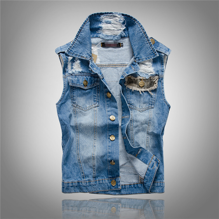 Novos Coletes Jeans Masculinos - Men'S Fashion Vest With Jeans avaliação e preço
